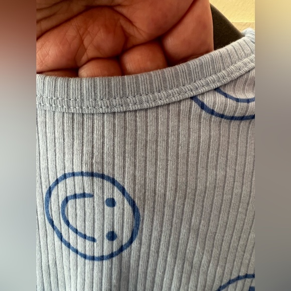 Cat & Jack ribbed smiley face 2 piece set t shirt with bloomers, size 3-6 months - Picture 7 of 12